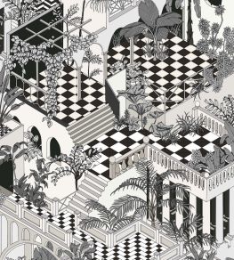 Miami Fabric by Cole & Son Black & White Miami Fabric by Cole & Son Black & White
