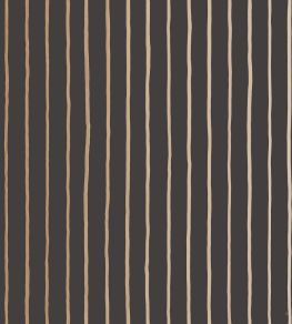 College Stripe Wallpaper by Cole & Son Charcoal/Gold