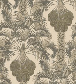 Hollywood Palm Wallpaper by Cole & Son Silver/Charcoal