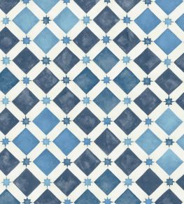 Zellige Wallpaper by Cole & Son China Blue/White Zellige Wallpaper by Cole & Son China Blue/White