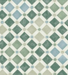Zellige Wallpaper by Cole & Son Olive/Blue Zellige Wallpaper by Cole & Son Olive/Blue