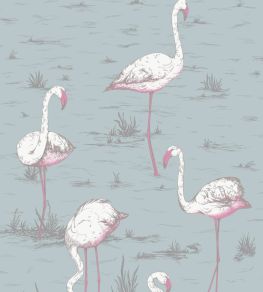 Flamingos Fabric by Cole & Son White & Fuchsia on Seafoam Flamingos Fabric by Cole & Son White & Fuchsia on Seafoam