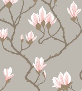 Magnolia Wallpaper by Cole & Son Alabaster Pink on Silver Magnolia Wallpaper by Cole & Son Alabaster Pink on Silver