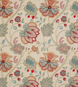 Baptista Linen Fabric by Colefax and Fowler Red/Sage Baptista Linen Fabric by Colefax and Fowler Red/Sage