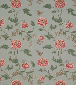 Oriental Poppy Linen Fabric by Colefax and Fowler Old Blue Oriental Poppy Linen Fabric by Colefax and Fowler Old Blue