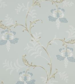 Bellflower Wallpaper by Colefax and Fowler Aqua Bellflower Wallpaper by Colefax and Fowler Aqua