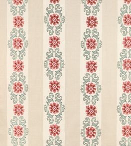 Theodore Fabric by Colefax and Fowler Red/Forest