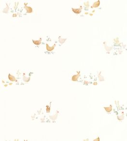 Companions Of The Farm Wallpaper by Casadeco Terracotta