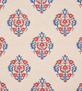 Constantine Wallpaper by Schumacher Red & Blue Constantine Wallpaper by Schumacher Red & Blue