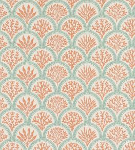 Coralli Wallpaper by Jane Churchill Tomato/Blue Coralli Wallpaper by Jane Churchill Tomato/Blue