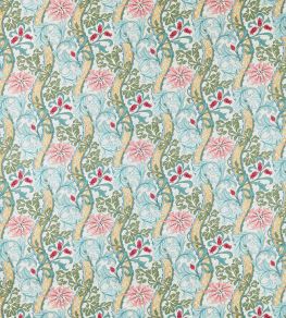 Cornflower Fabric by Morris & Co Rose/Woad Cornflower Fabric by Morris & Co Rose/Woad