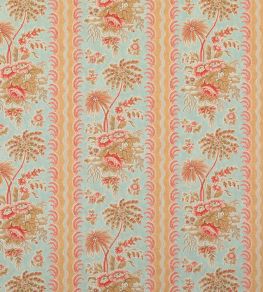 Coromandel Fabric by Marvic Blue/Coral Coromandel Fabric by Marvic Blue/Coral