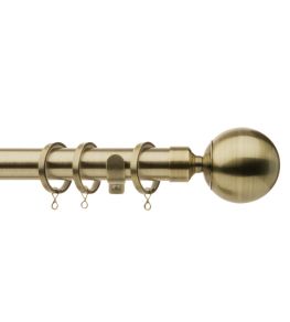 Cosmos 28mm Metal Pole Antique Brass, Ball finial Antique Brass