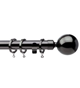 Cosmos 28mm Metal Pole Black Nickel, Ball finial Black Nickel