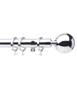 Cosmos 28mm Metal Pole Chrome, Ball finial Chrome