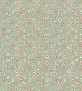 Court Buttons Wallpaper by GP & J Baker Aqua/Red Court Buttons Wallpaper by GP & J Baker Aqua/Red