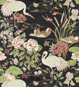 Crane & Frog Wallpaper by Sanderson Ink Black / Multi Crane & Frog Wallpaper by Sanderson Ink Black / Multi