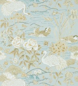 Crane & Frog Wallpaper by Sanderson Sky / Honey