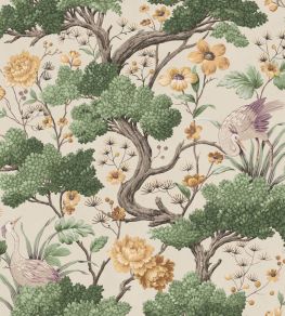 Crane Bird Wallpaper by Woodchip & Magnolia Buttercup Yellow/Cream Crane Bird Wallpaper by Woodchip & Magnolia Buttercup Yellow/Cream