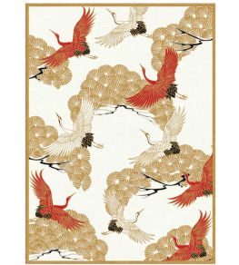 Cranes In Trees Rug by Wendy Morrison Red/Gold Cranes In Trees Rug by Wendy Morrison Red/Gold