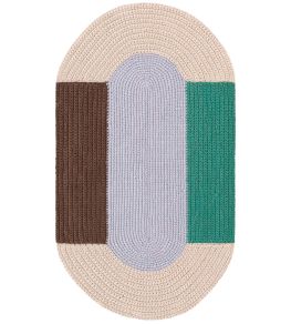 Crochet Mono Rug by GAN Blue Crochet Mono Rug by GAN Blue