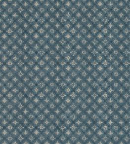 Croft Trellis Fabric by Mulberry Home Indigo Croft Trellis Fabric by Mulberry Home Indigo
