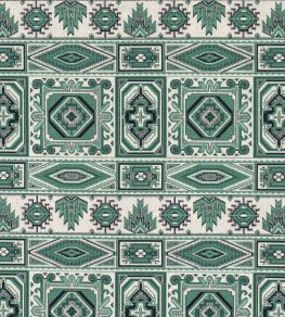 Crowley Epingle Fabric by Schumacher Green Crowley Epingle Fabric by Schumacher Green