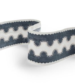 Curlicue Braid Trim by James Hare Blue Curlicue Braid Trim by James Hare Blue