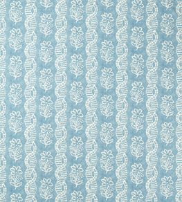 Dabu Stripe Fabric by Zoffany Wedgwood Blue Dabu Stripe Fabric by Zoffany Wedgwood Blue