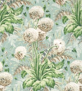 Dahlia Wallpaper by Anna French Neutral on Robin's Egg Dahlia Wallpaper by Anna French Neutral on Robin's Egg