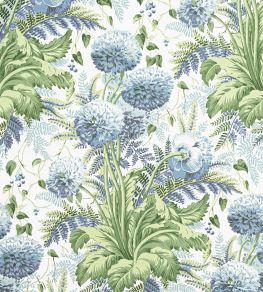 Dahlia Fabric by Anna French Sky on White Dahlia Fabric by Anna French Sky on White