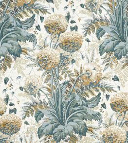Dahlia Fabric by Anna French Soft Gold on Cream