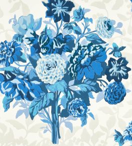 Dahlia Bunch Wallpaper by Harlequin Lapis Dahlia Bunch Wallpaper by Harlequin Lapis