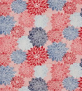 Dahlia Fabric by Molly Mahon Crimson Indigo Dahlia Fabric by Molly Mahon Crimson Indigo