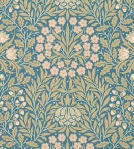 Daisy & Oak Wallpaper by Morris & Co Powder Blue/Blush Daisy & Oak Wallpaper by Morris & Co Powder Blue/Blush