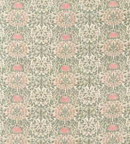 Daisy & Oak Warp Print Fabric by Morris & Co Forest/Rose Daisy & Oak Warp Print Fabric by Morris & Co Forest/Rose