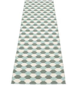 Dana Runner Rug by Pappelina Army/Pale Turquoise/Vanilla Dana Runner Rug by Pappelina Army/Pale Turquoise/Vanilla