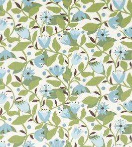 Dancing Daisies Print Fabric by Scion Cornflower