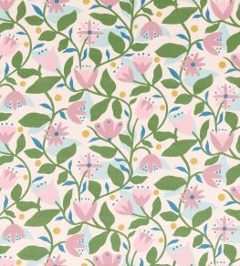 Dancing Daisies Print Fabric by Scion Lilac