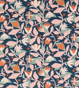 Dancing Daisies Print Fabric by Scion Midnight Dancing Daisies Print Fabric by Scion Midnight