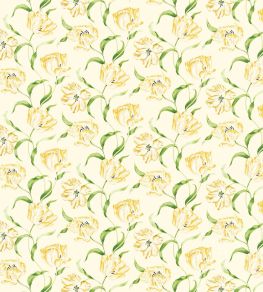 Dancing Tulips Fabric by Sanderson Primrose/Green Dancing Tulips Fabric by Sanderson Primrose/Green