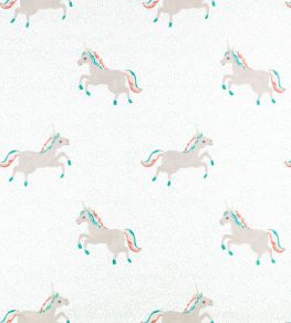 Dancing Unicorns Fabric by Villa Nova Green Dancing Unicorns Fabric by Villa Nova Green