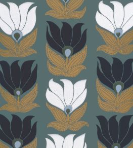 Dauphine Wallpaper by Casamance Vert De Gris / Dore Dauphine Wallpaper by Casamance Vert De Gris / Dore