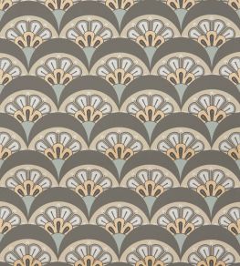 Deco Scallop Wallpaper by Liberty Pewter Deco Scallop Wallpaper by Liberty Pewter