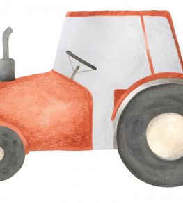 Decor Pre-Encolle Red Tractor Mural by Casadeco Rouge Vermillon