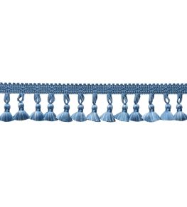 Delicat Silk Tassel Fringe Trimming by Samuel & Sons French Blue Delicat Silk Tassel Fringe Trimming by Samuel & Sons French Blue