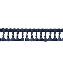 Delicat Silk Tassel Fringe Trimming by Samuel & Sons Navy Delicat Silk Tassel Fringe Trimming by Samuel & Sons Navy