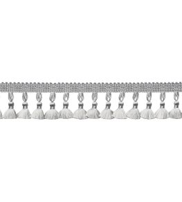 Delicat Silk Tassel Fringe Trimming by Samuel & Sons Platinum Delicat Silk Tassel Fringe Trimming by Samuel & Sons Platinum