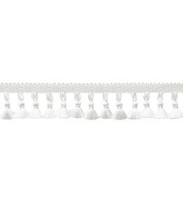 Delicat Silk Tassel Fringe Trimming by Samuel & Sons White Delicat Silk Tassel Fringe Trimming by Samuel & Sons White