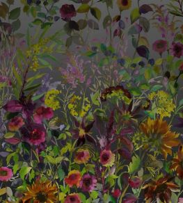 Indian Sunflower Mural by Designers Guild Graphite Indian Sunflower Mural by Designers Guild Graphite